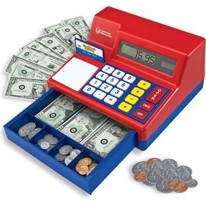 Learning Resources Pretend & Play Calculator Cash Register Toy, 73-Piece Set